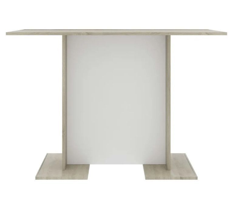 Table à manger rectangulaire blanc et chêne sonoma Level - Photo n°4