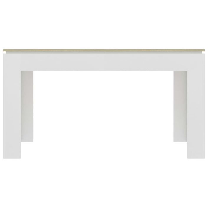 Table à manger rectangulaire bois blanc et chêne Sonoma Modra 140 cm - Photo n°3