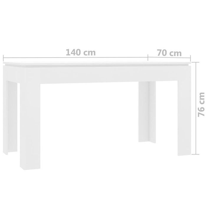 Table à manger rectangulaire bois blanc mat Modra 140 cm - Photo n°5
