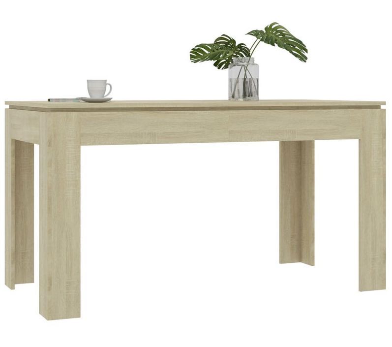 Table à manger rectangulaire bois chêne Sonoma Modra 140 cm - Photo n°1