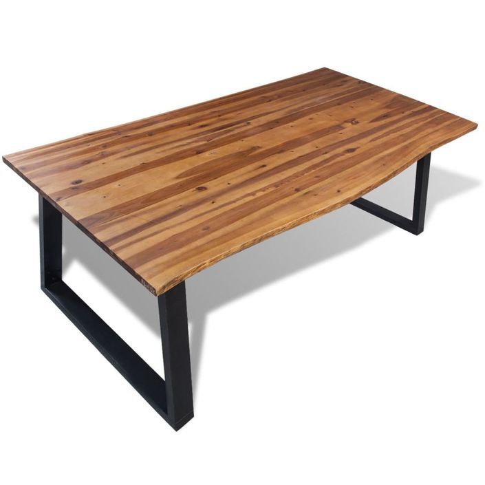 Table à manger rectangulaire bois d'acacia massif Paula 180 cm - Photo n°6