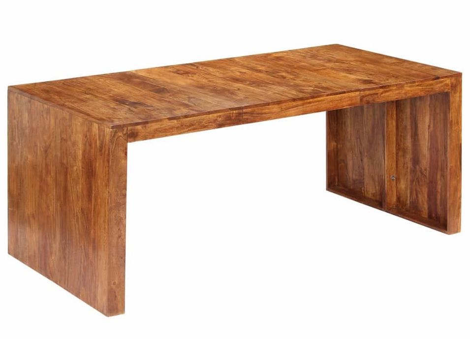 Table à manger rectangulaire bois d'acacia massif Roba 180 cm - Photo n°1