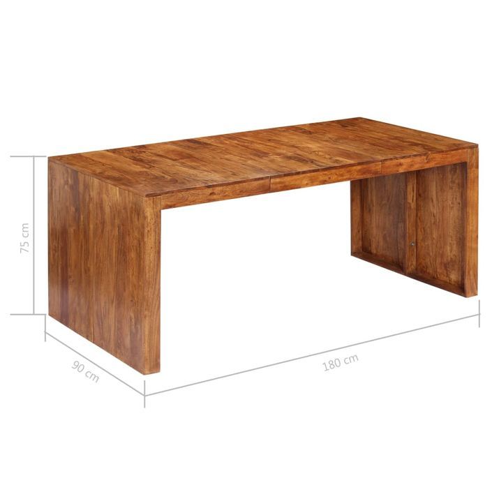 Table à manger rectangulaire bois d'acacia massif Roba 180 cm - Photo n°4
