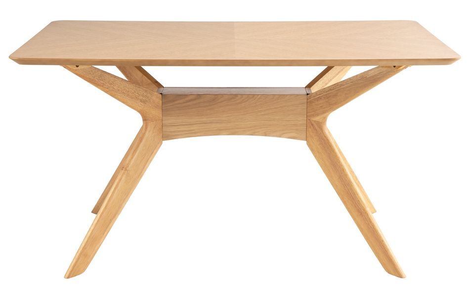 Table à manger rectangulaire bois d'hévéa finition en chêne Klerg - Photo n°2
