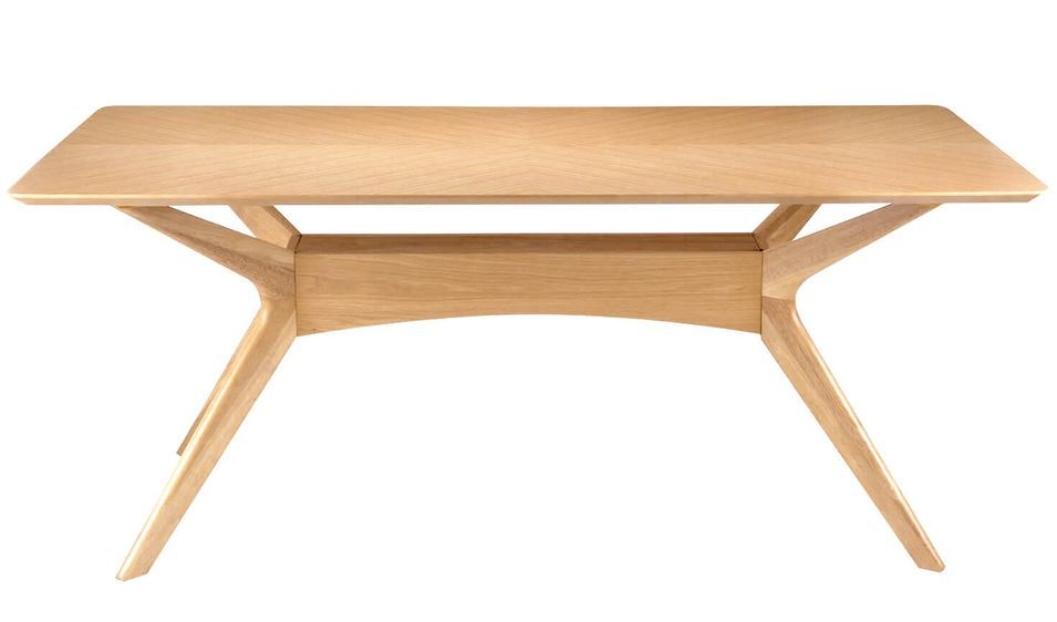 Table à manger rectangulaire bois d'hévéa finition en chêne Klerg - Photo n°7
