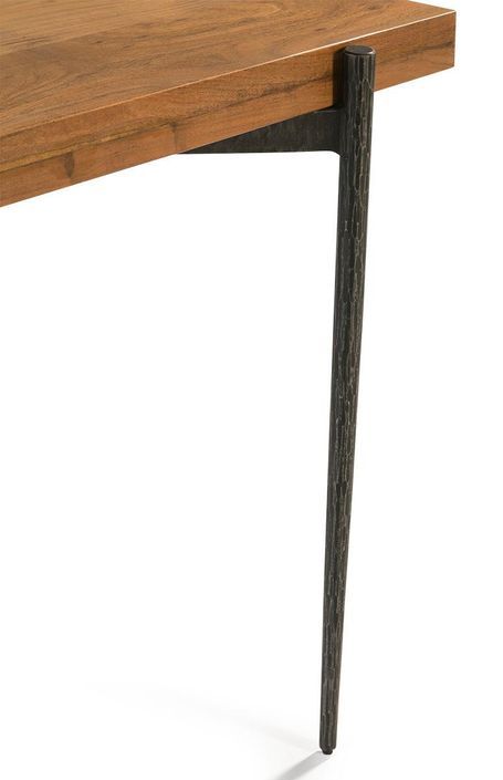 Table à manger acacia massif clair et pieds métal noir 180 cm 2 - Photo n°3