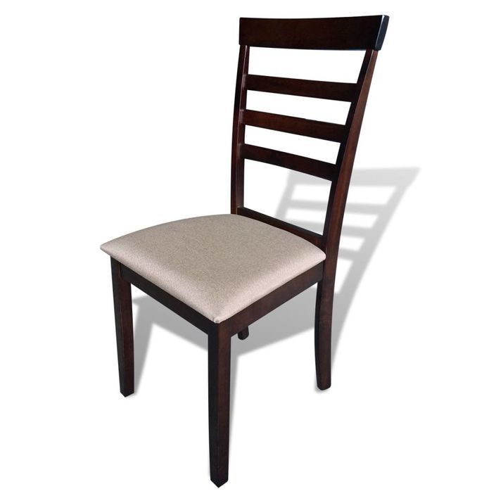 Table à manger rectangulaire et 4 chaises marron et crème Robusta - Photo n°4