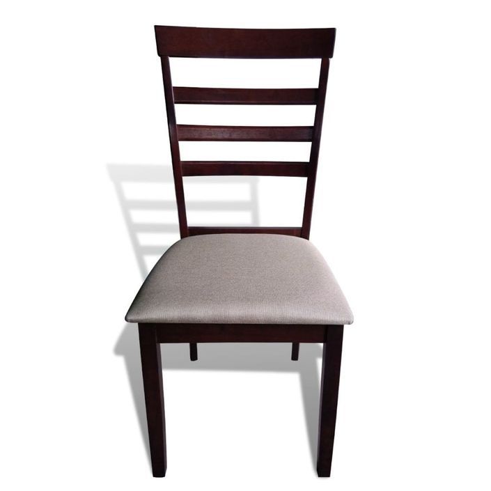Table à manger rectangulaire et 4 chaises marron et crème Robusta - Photo n°5