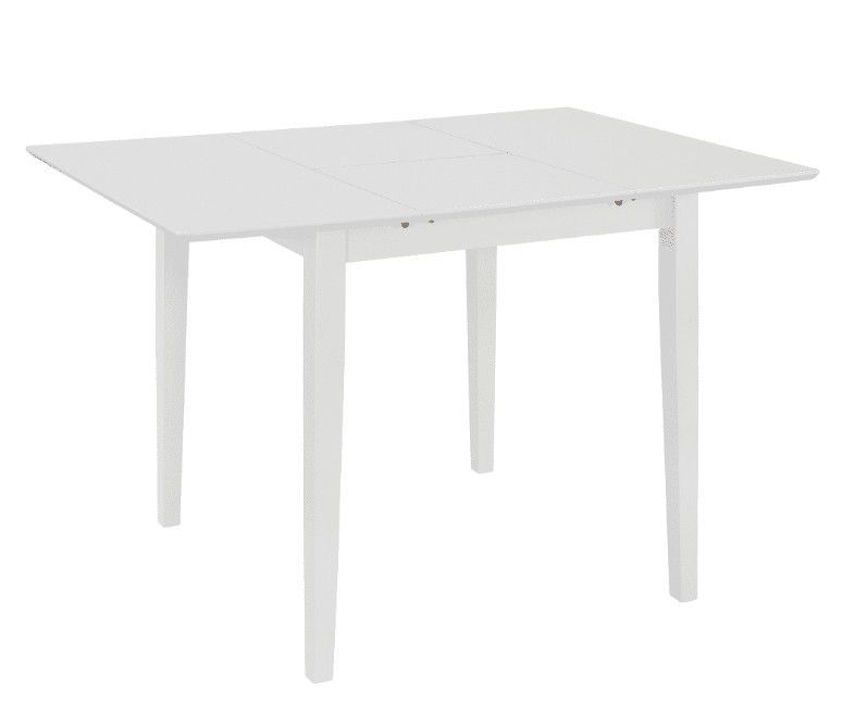 Table à manger rectangulaire extensible bois et hévéa massif blanc Linkeo - Photo n°1