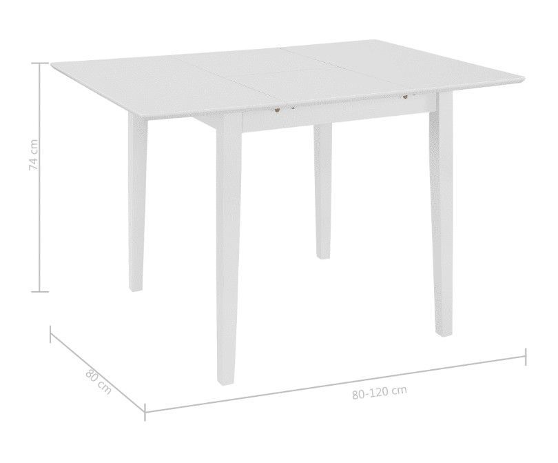 Table à manger rectangulaire extensible bois et hévéa massif blanc Linkeo - Photo n°6