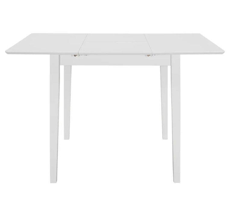 Table à manger rectangulaire extensible bois et hévéa massif blanc Linkeo - Photo n°4