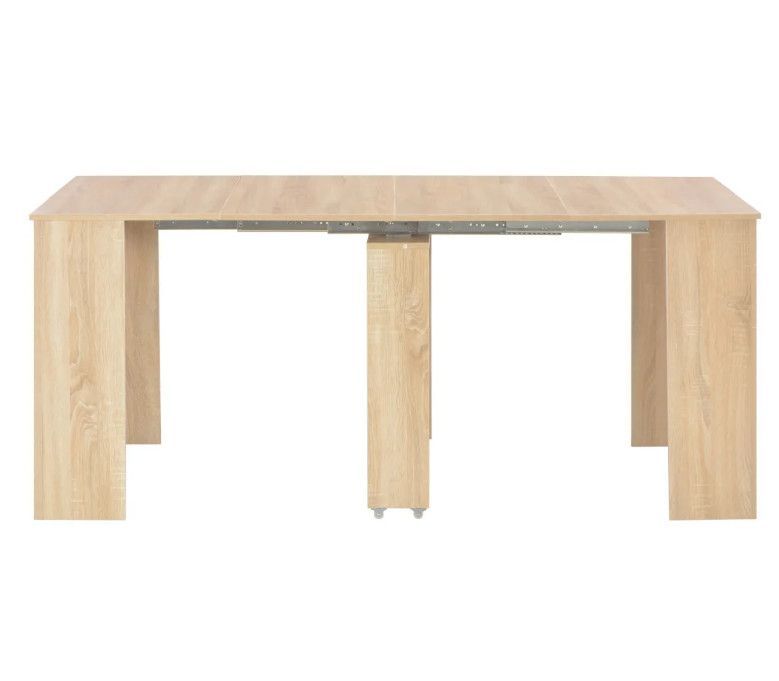 Table console extensible carrée chêne clair 90/133/175 cm Lamio - Photo n°4