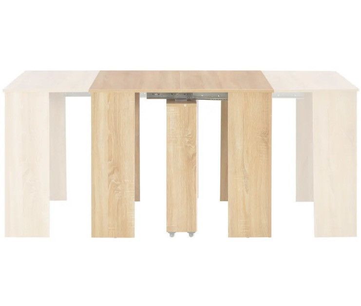 Table console extensible carrée chêne clair 90/133/175 cm Lamio - Photo n°1