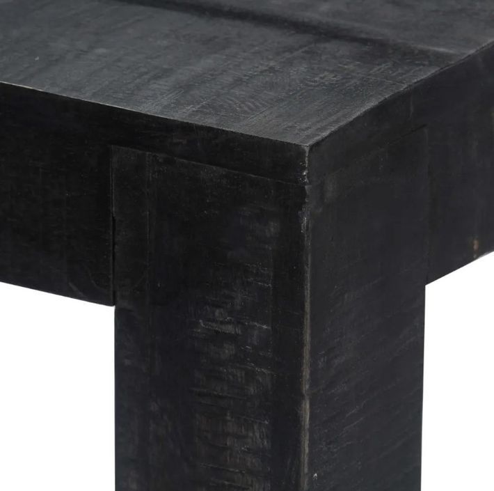 Table à manger rectangulaire manguier massif noir Pinkie 118 cm - Photo n°4