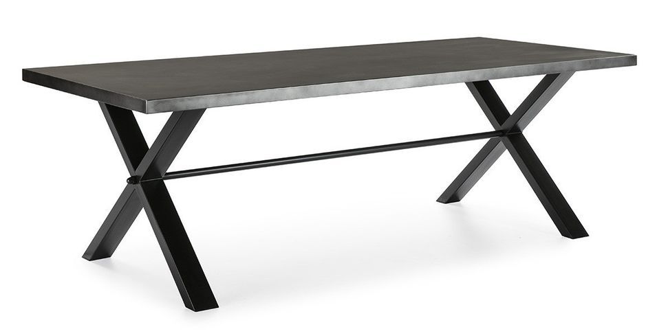 Table à manger rectangulaire métal noir 240 cm - Photo n°1