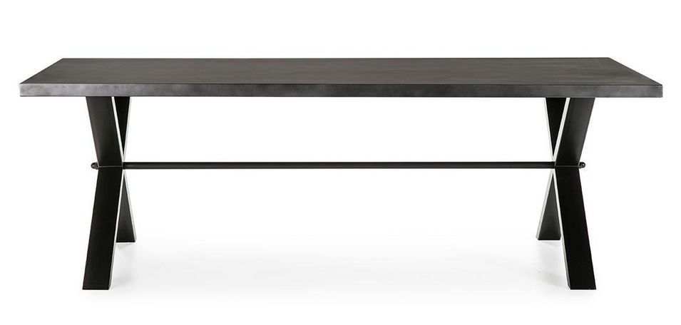 Table à manger rectangulaire métal noir 240 cm - Photo n°2