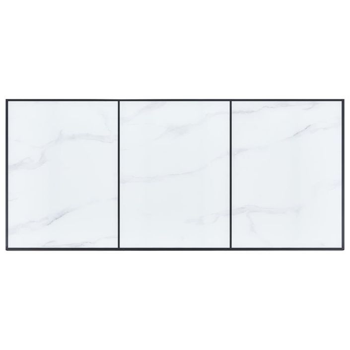 Table à manger rectangulaire métal noir et verre trempé blanc Kuto 180 cm - Photo n°3