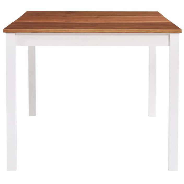 Table à manger rectangulaire pin massif blanc et marron Sadou 180 cm - Photo n°3