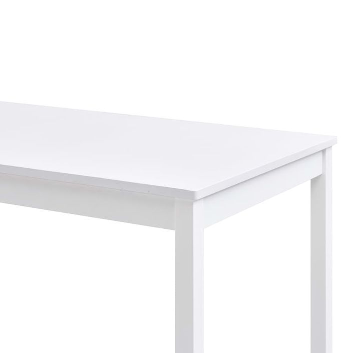 Table à manger rectangulaire pin massif blanc Sadou 140 cm - Photo n°4