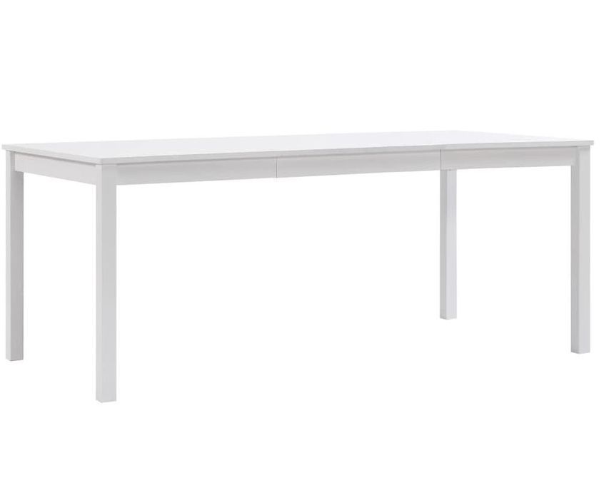 Table à manger rectangulaire pin massif blanc Sadou 180 cm - Photo n°1