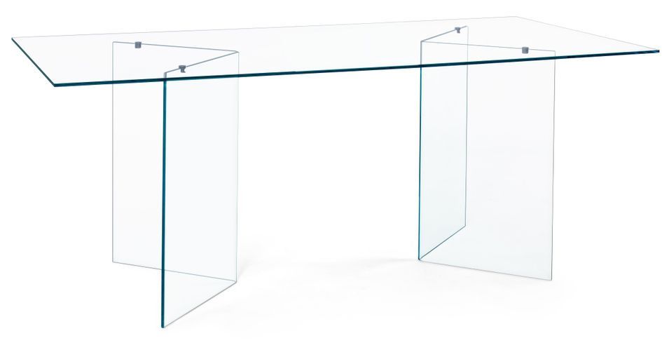 Table à manger rectangulaire verre transparent Iris 180 cm - Photo n°1