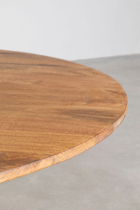 Table à manger ronde bois d'acacia Askin 120 cm - Photo n°4