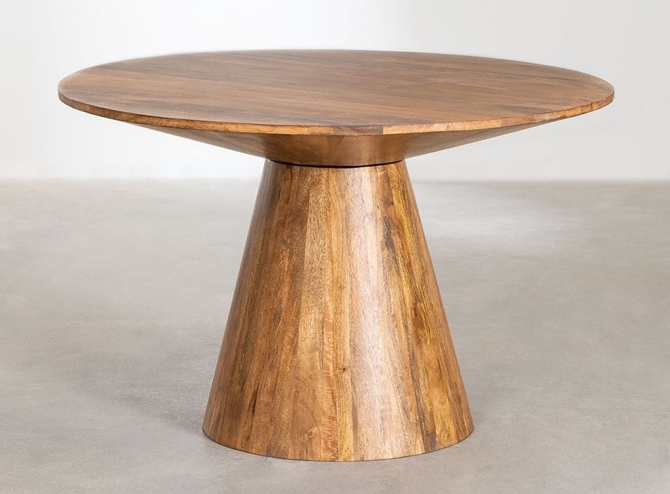 Table à manger ronde bois d'acacia Askin 120 cm - Photo n°1