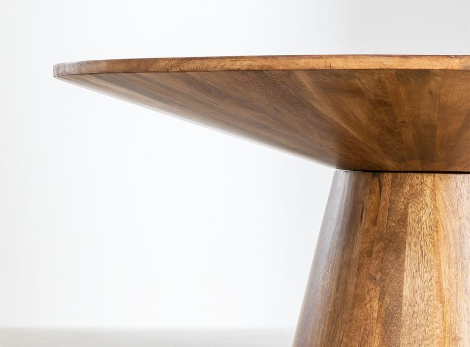 Table à manger ronde bois d'acacia Askin 120 cm - Photo n°3