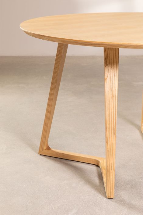 Table à manger ronde bois de Frêne clair Karene 120 cm - Photo n°3
