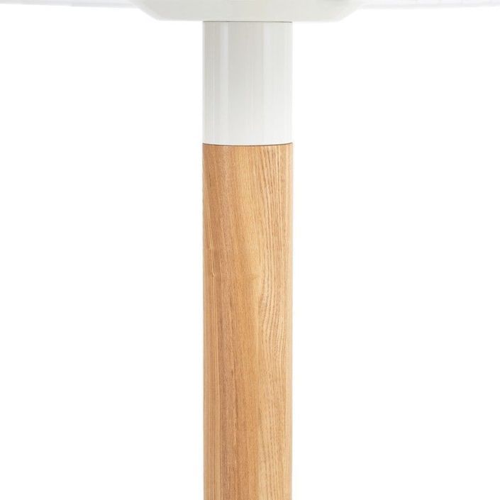 Table à manger ronde bois laqué blanc et pieds métal blanc Rika 100 cm - Photo n°2