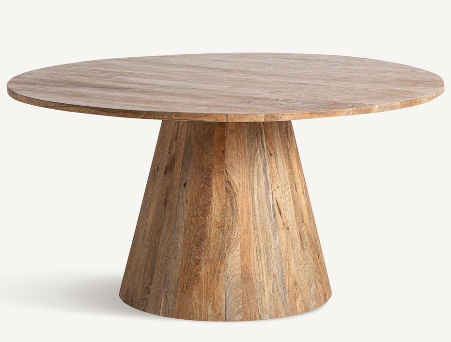 Table à manger ronde bois massif Kezah 120 cm - Photo n°2
