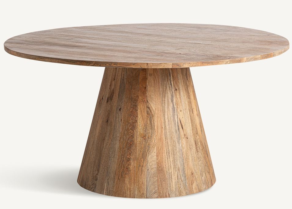 Table à manger ronde bois massif Kezah 150 cm - Photo n°2