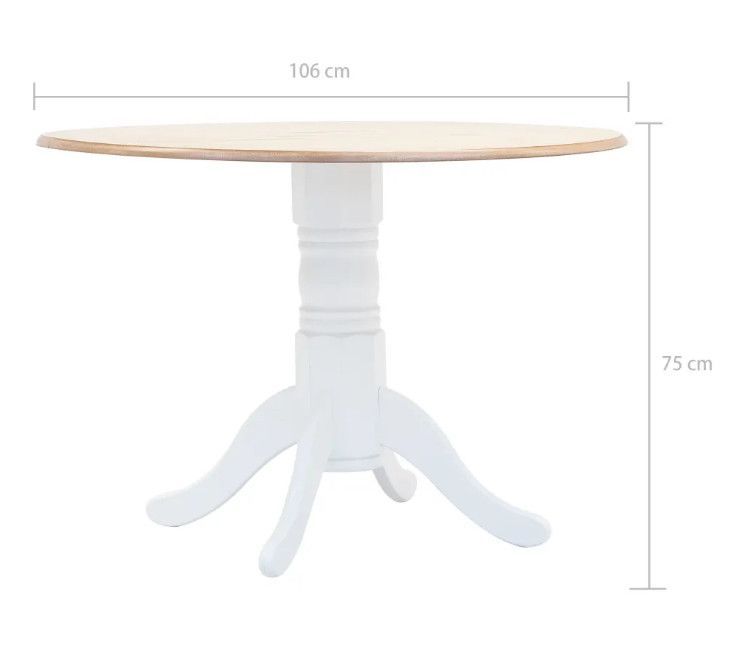Table à manger ronde chêne clair et hévéa massif blanc Nyca - Photo n°5