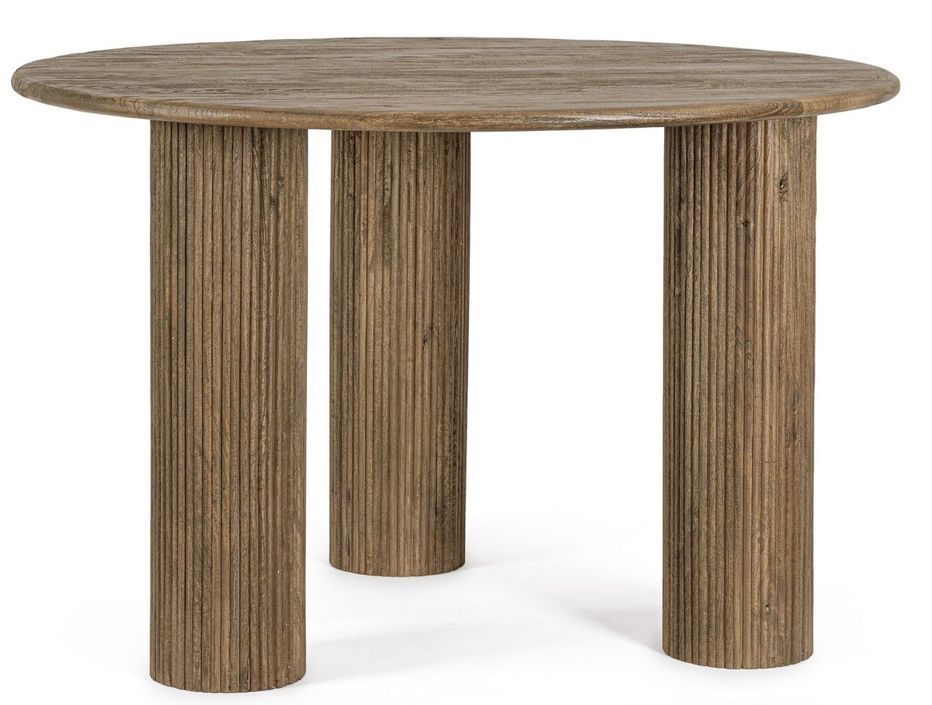 Table à manger ronde en bois massif Bozar 120 cm - Photo n°4