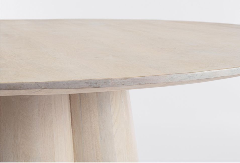 Table à manger ronde en bois massif naturel Noza 120 cm - Photo n°2