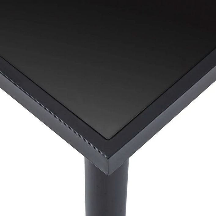 Table à manger verre trempé et pieds métal noir Orati 160 cm - Photo n°4