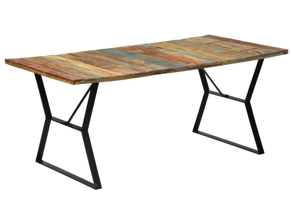 Table à manger vintage bois recyclé Zingo 140 cm - Photo n°1