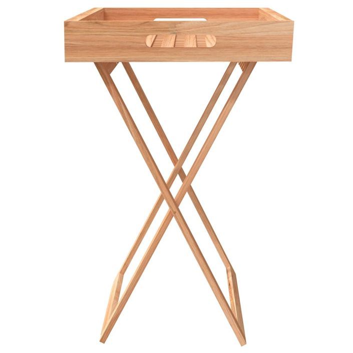 Table à plateau pliante 52x36x56,5 cm Bois massif de noyer - Photo n°4