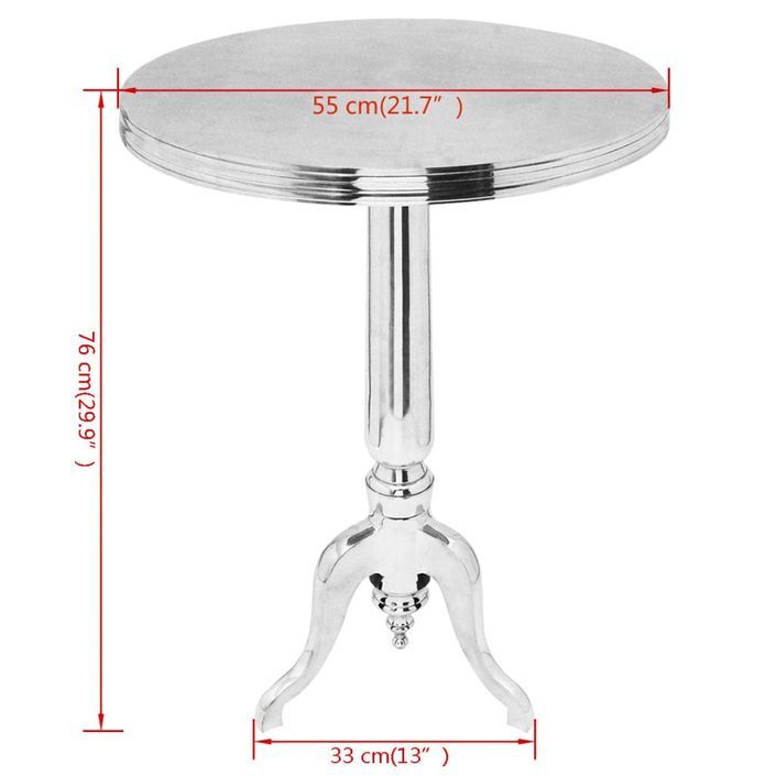 Table auxiliaire ronde Aluminium Argenté - Photo n°4