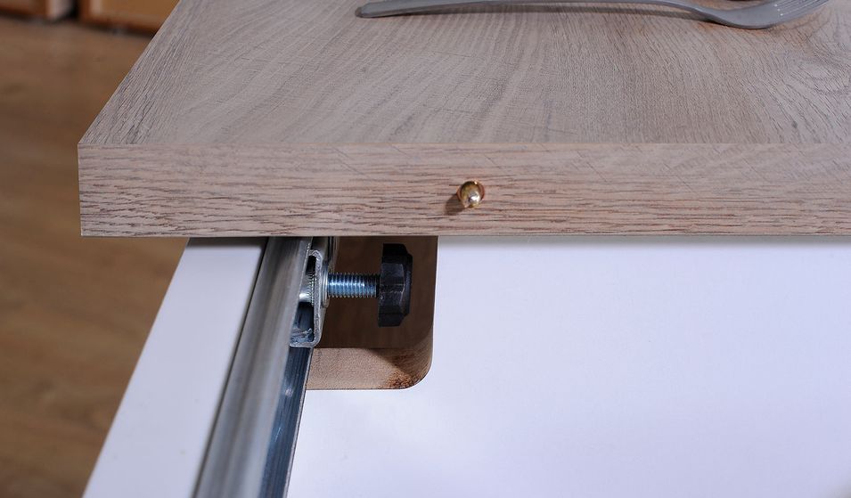 Table avec allonge aqué blanc mat et bois chêne clair Baite 180/260 cm - Photo n°13