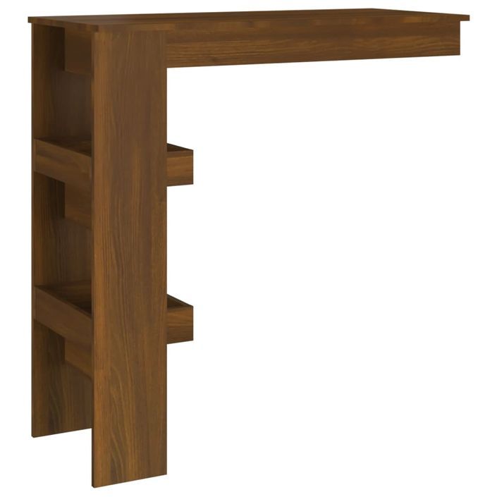 Table bar murale Chêne marron 102x45x103,5 cm Bois d'ingénierie - Photo n°5