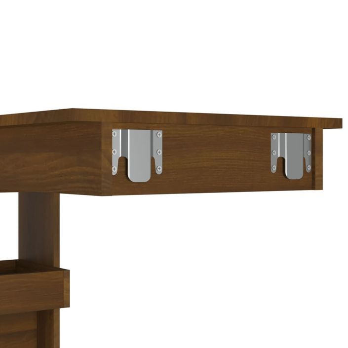 Table bar murale Chêne marron 102x45x103,5 cm Bois d'ingénierie - Photo n°8