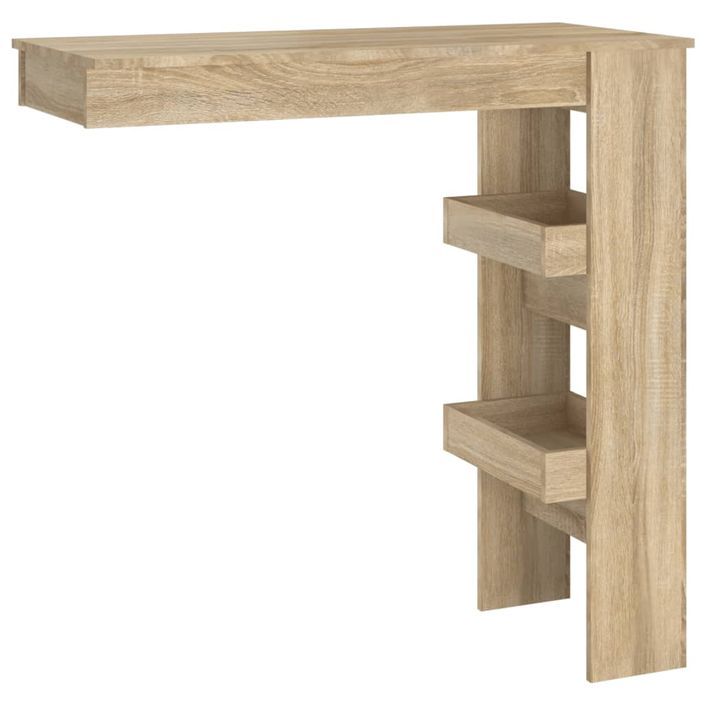 Table bar murale Chêne Sonoma 102x45x103,5 cm Bois d'ingénierie - Photo n°2