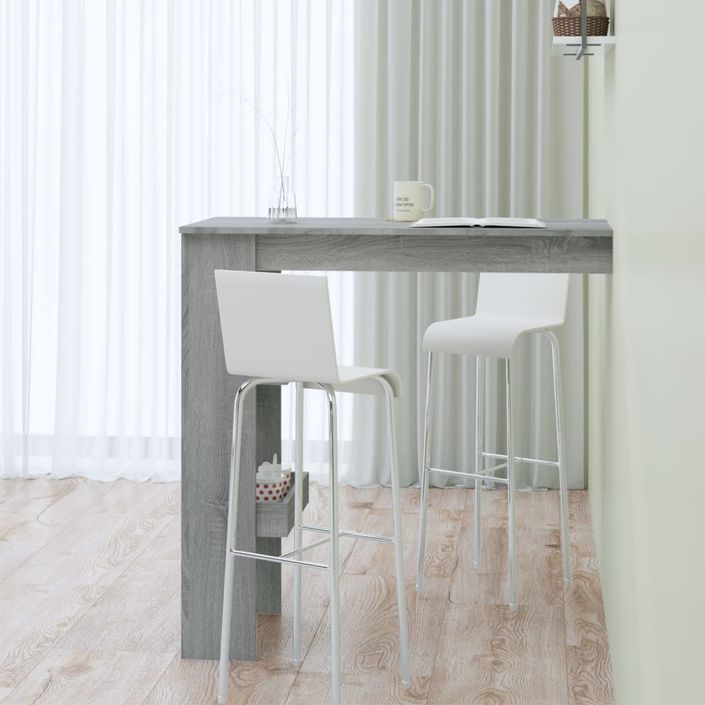 Table bar murale Sonoma gris 102x45x103,5 cm Bois d'ingénierie - Photo n°6