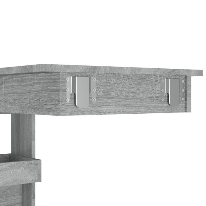 Table bar murale Sonoma gris 102x45x103,5 cm Bois d'ingénierie - Photo n°8