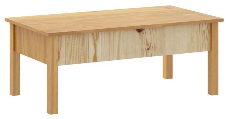 Table basse 1 tiroir pin massif clair Petune 100 cm - Photo n°5