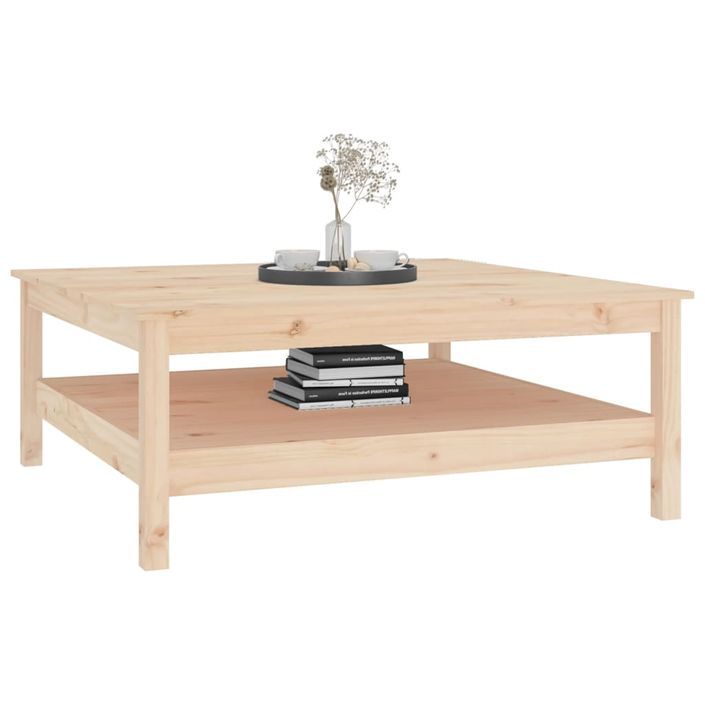 Table basse 100x100x40 cm Bois massif de pin - Photo n°5