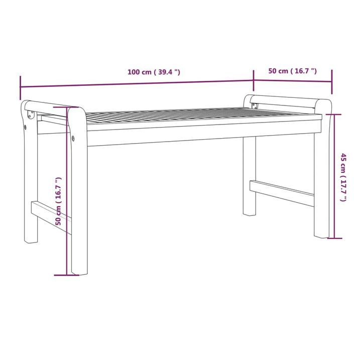 Table basse 100x50x50 cm Bois d'acacia massif - Photo n°7