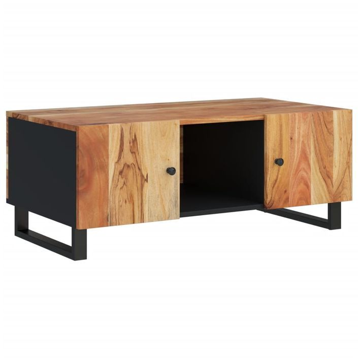 Table basse 100x54x40 cm bois d'acacia solide et d'ingénierie - Photo n°2