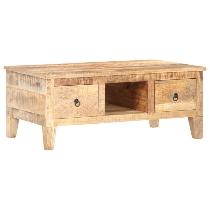 Table basse 100x55x40 cm Bois de manguier brut - Photo n°7